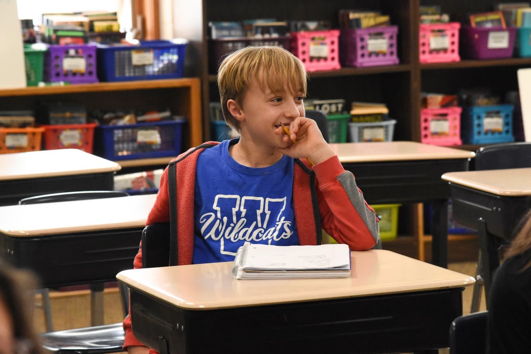 Student in classroom